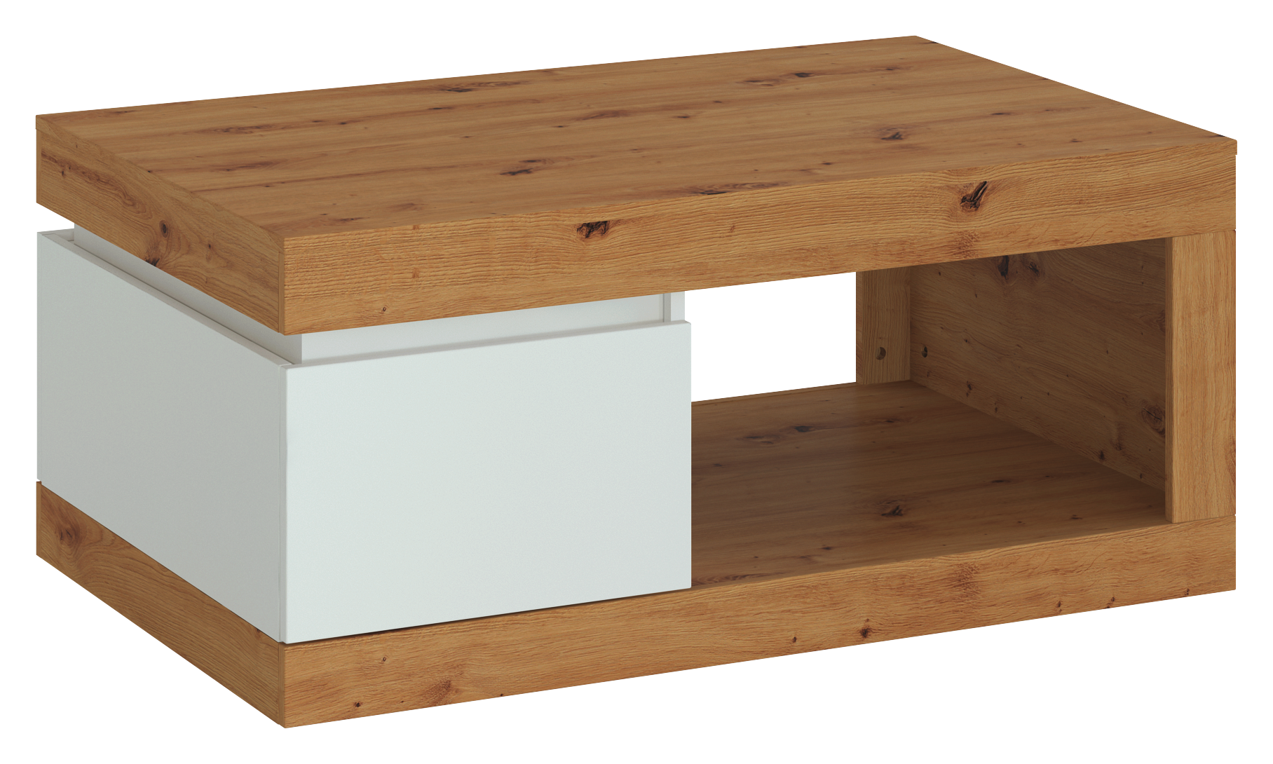 Couchtisch Luci Eiche Artisan Alpinweiß B/H/T: ca. 110x50x70 cm