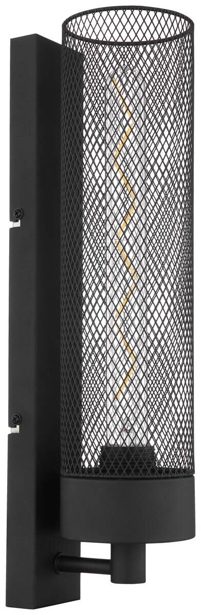 GLOBO Wandleuchte mattschwarz Metall B/H: ca. 9,5x41 cm E27 1 Brennstellen