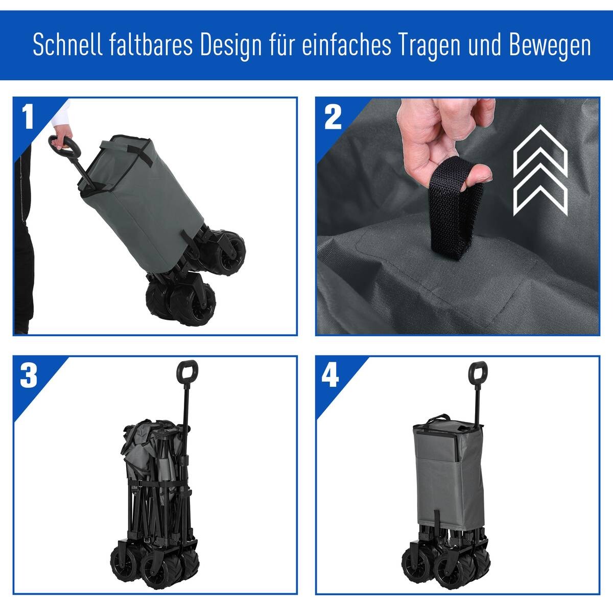 Outsunny Transportwagen grau B/H/L: ca. 55x61x108 cm