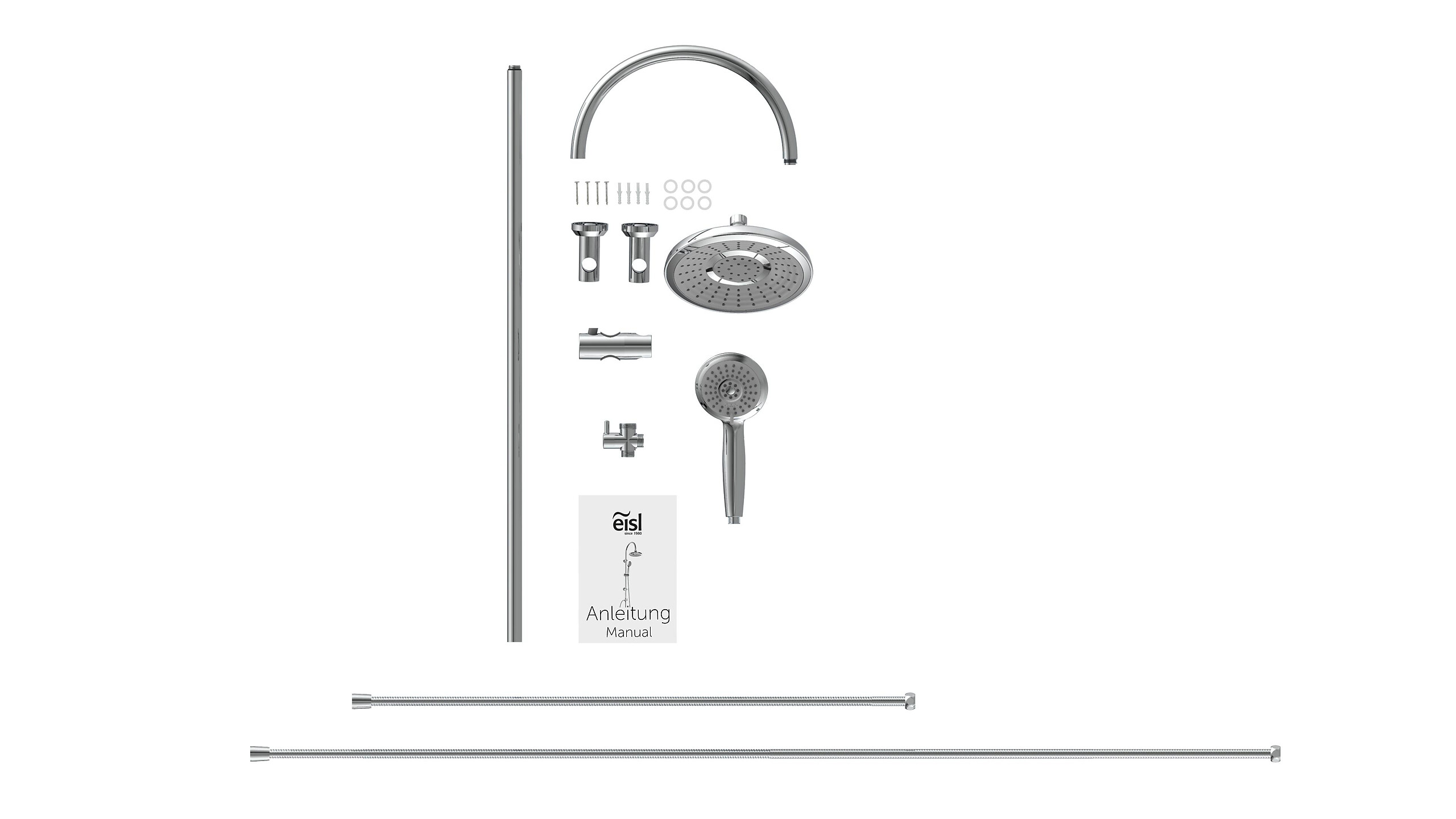 Eisl SOMMERREGEN Überkopf-Brauseset SOMMERREGEN Chrom B/H/T: ca. 27x78x8,5 cm