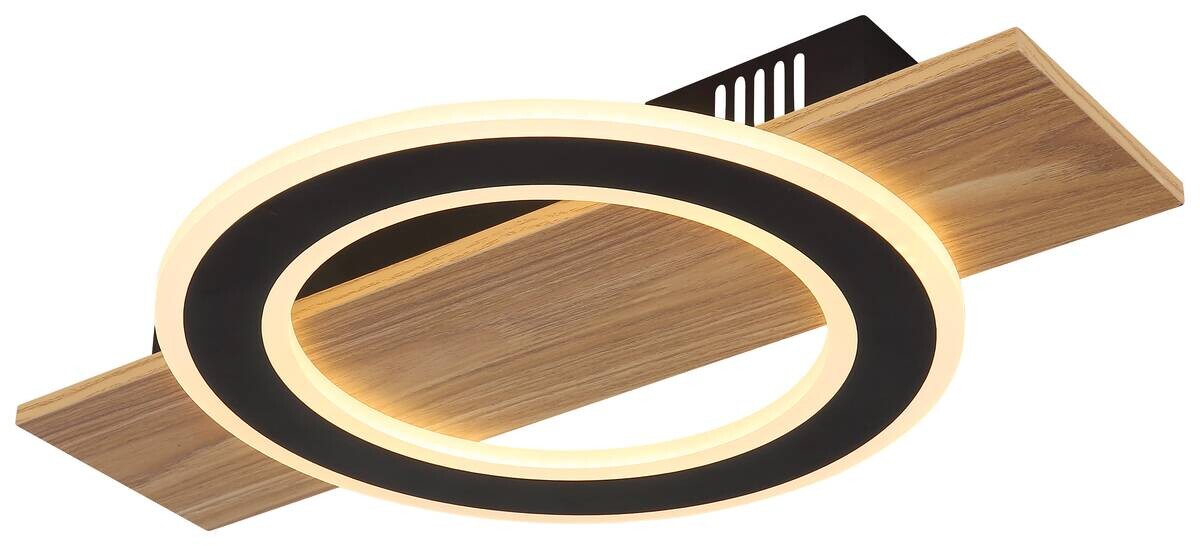 GLOBO LED-Deckenleuchte dunkelbraun schwarz Metall Kunststoff B/H/T: ca. 29x5,2x44 cm 1 Brennstellen