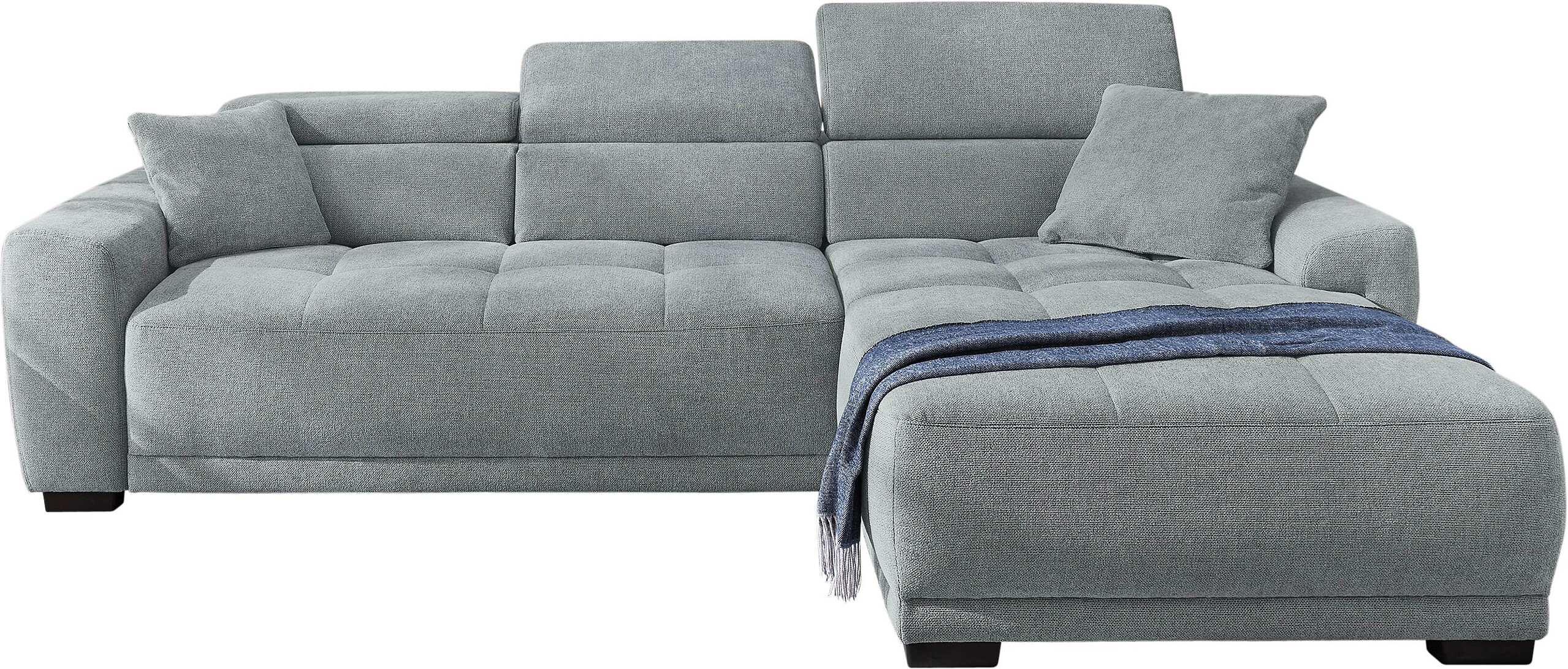 Ecksofa mit elektrischer Sitztiefenverstellung grau Microfaser B/H/T: ca. 296x105x200 cm