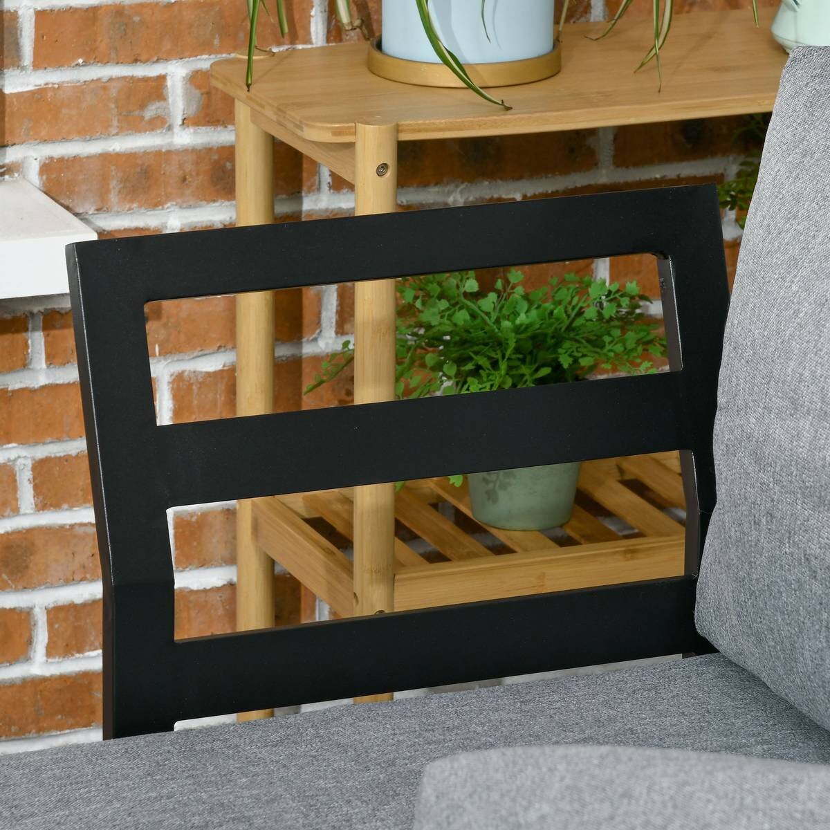 Outsunny Gartensitzgruppe hellgrau Aluminium B/H/L: ca. 78x72x150 cm