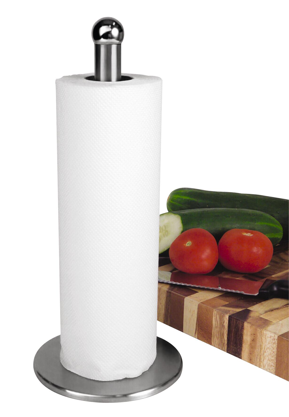 Axentia Küchenrollenhalter silber Edelstahl B/H/L: ca. 15,5x4,5x32 cm