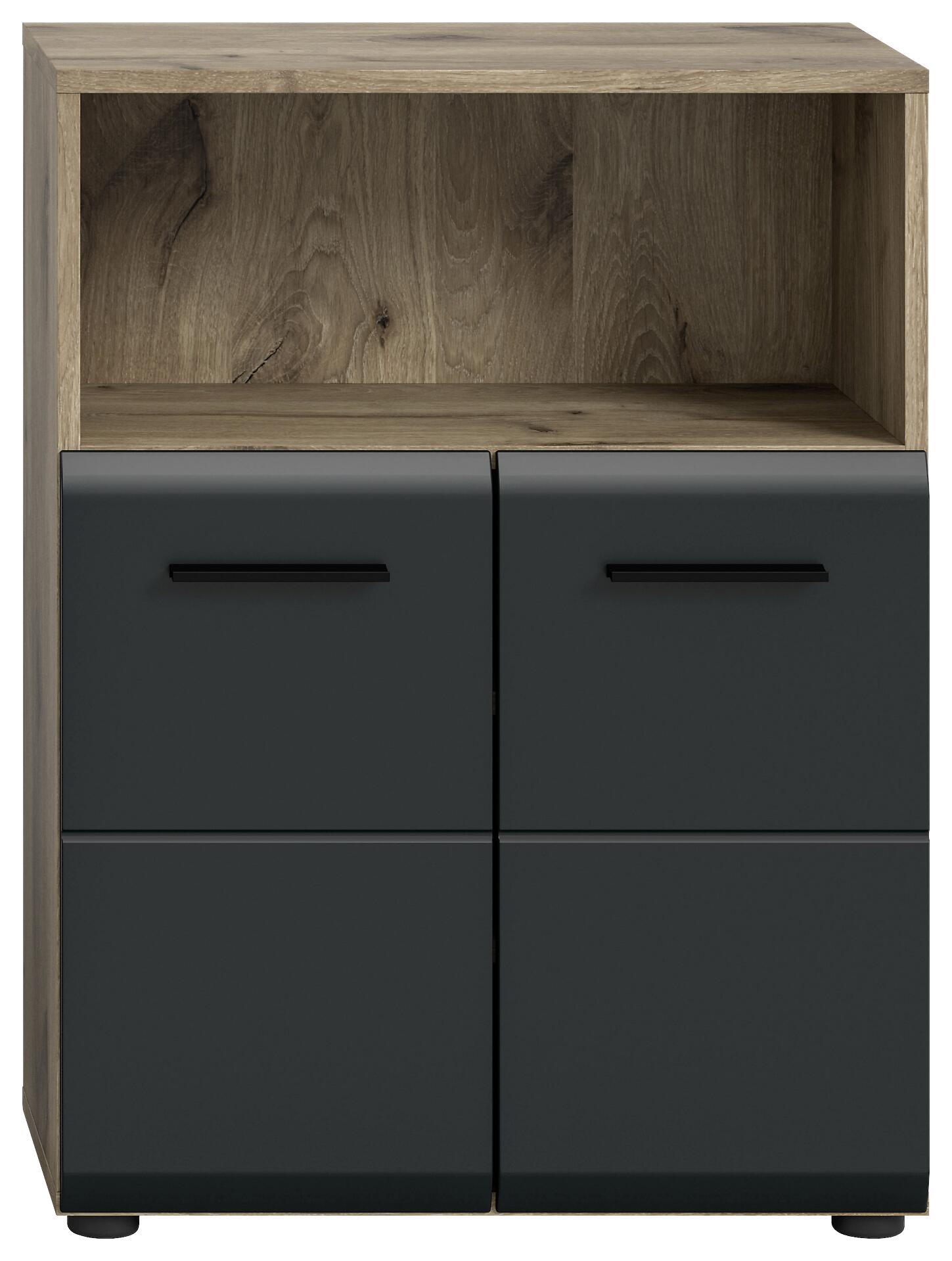 Schrank Ice Nox Oak Nachbildung schwarz matt B/H/T: ca. 60x80x30 cm