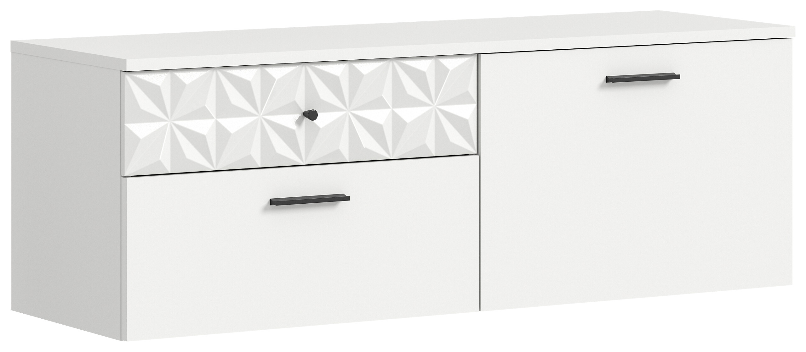 Schuhschrank Prisma weiß weiß Hochglanz B/H/T: ca. 110x38x35 cm