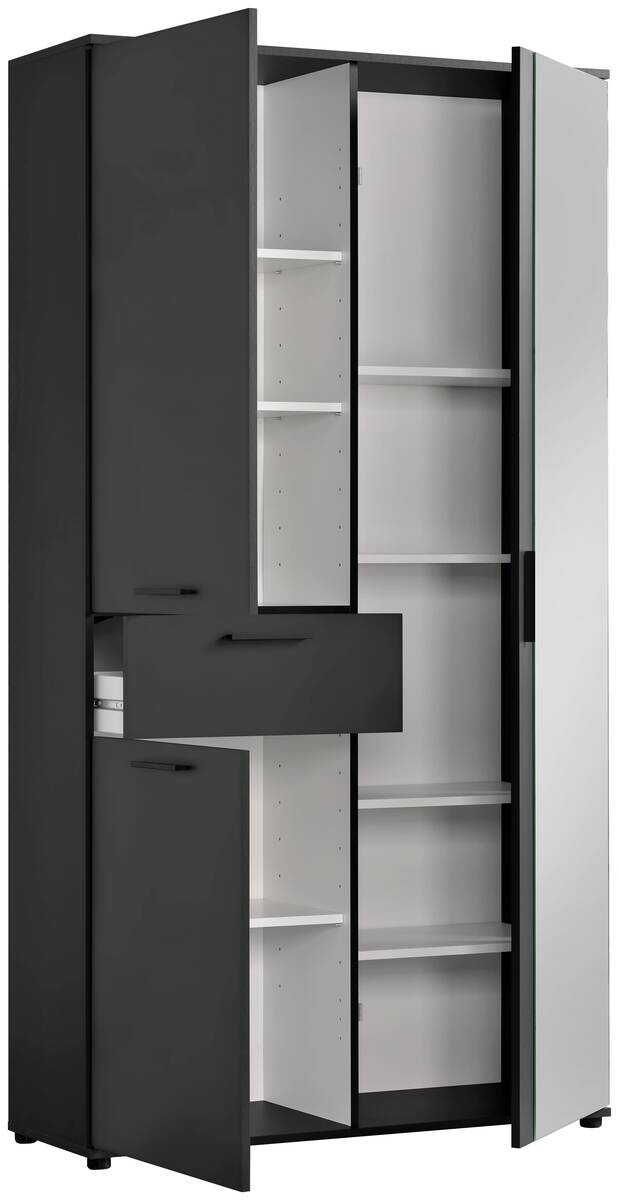Mehrzweckschrank Kreta anthrazit weiß B/H/T: ca. 99x184x35 cm