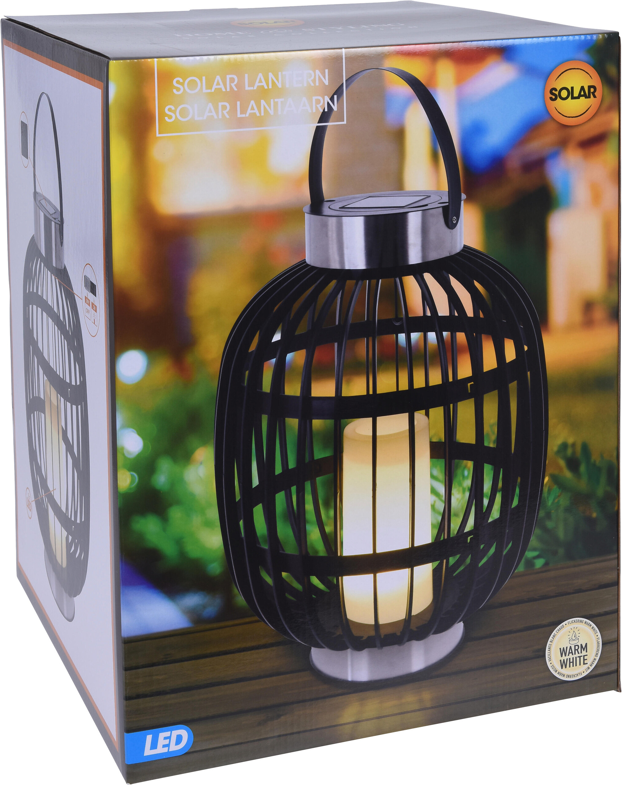 Solarlaterne schwarz Polypropylen B/H/L: ca. 35x35x46 cm