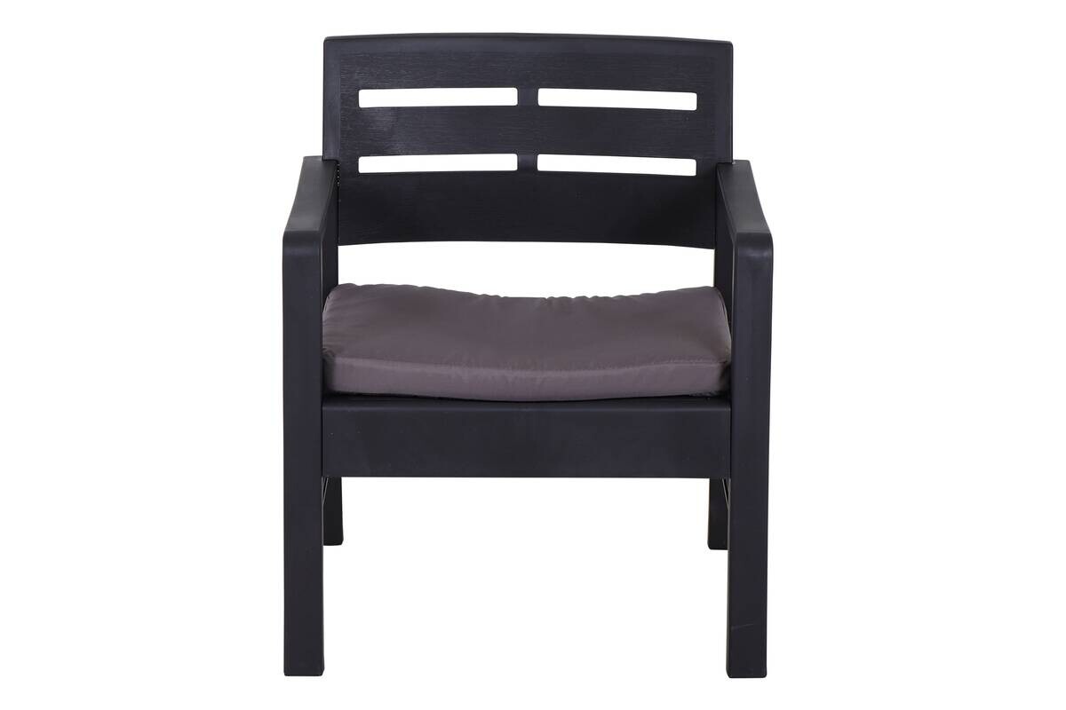 ProGarden Gartensitzgruppe Java anthrazit Kunststoff B/H/L: ca. 54x82x61 cm