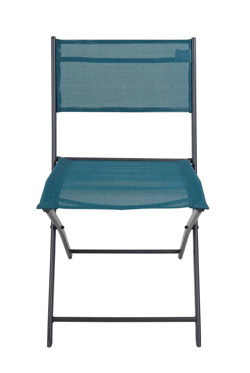 VCM Gartenstuhl 2er Set blau Stahl B/H/L: ca. 45x79x46 cm