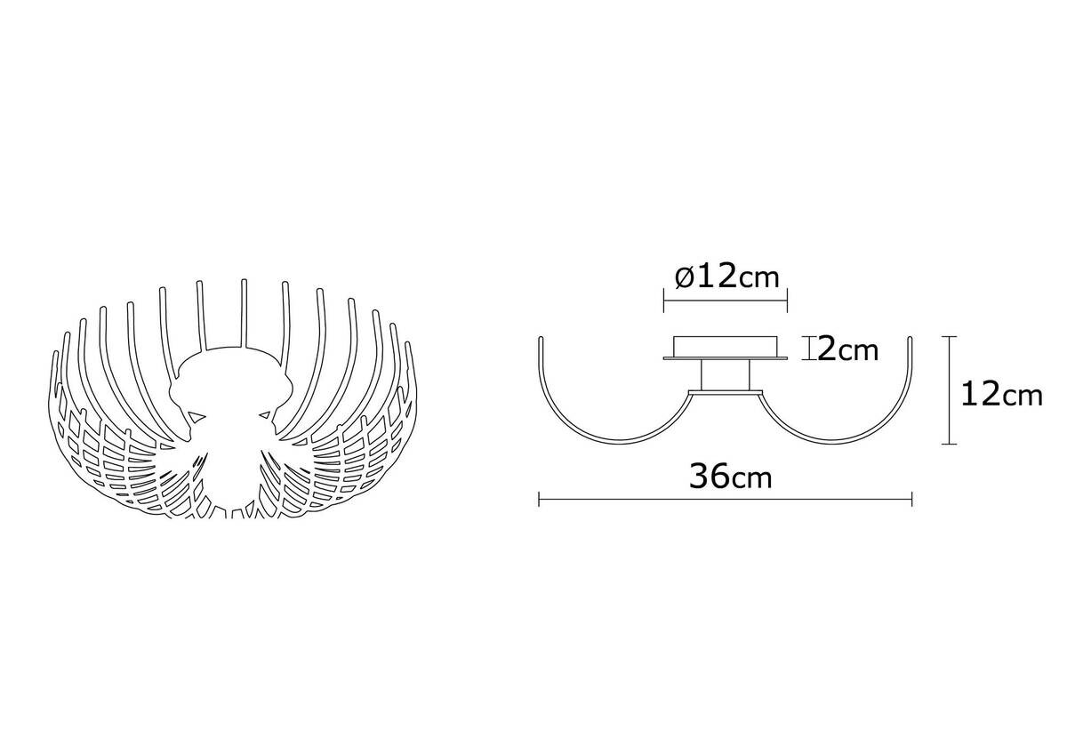 Opviq Deckenleuchte Aspendos weiß Metall B/H/T/L/D: ca. 36x12x36x36x36 cm E27 1 Brennstellen