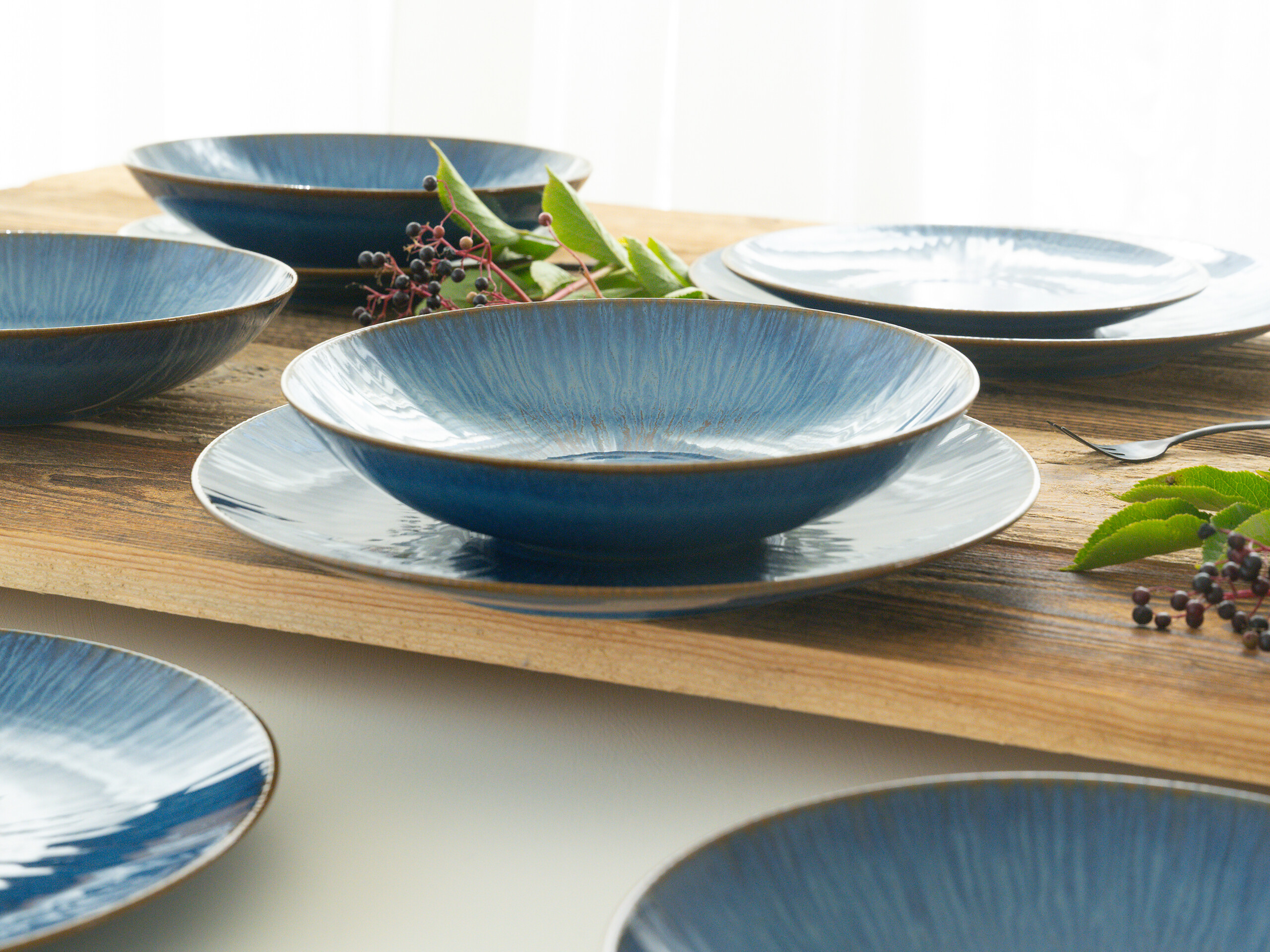 CreaTable Tafelservice Sea Breeze blau Steinzeug 18 tlg.