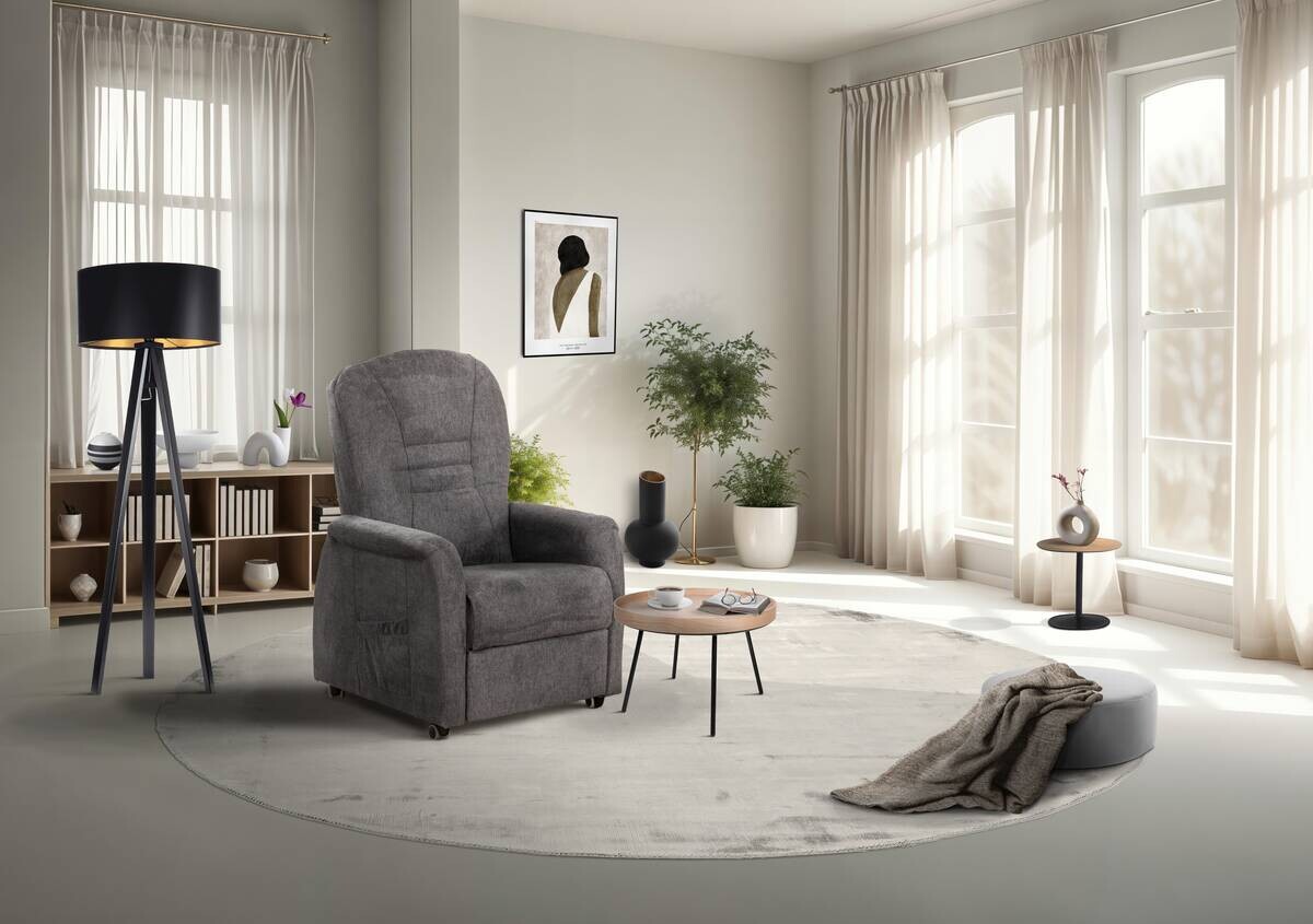 TV-Sessel Uno dunkelgrau Microfaser B/H/T: ca. 78x114x88 cm TV-Sessel Uno dunkelgrau Microfaser B/H/T: ca. 78x114x88 cm