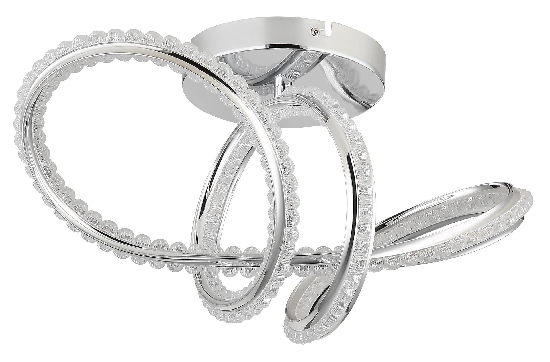 GLOBO LED-Deckenleuchte Chrom klar Metall Kunststoff B/H/L: ca. 25x25x50 cm 1 Brennstellen