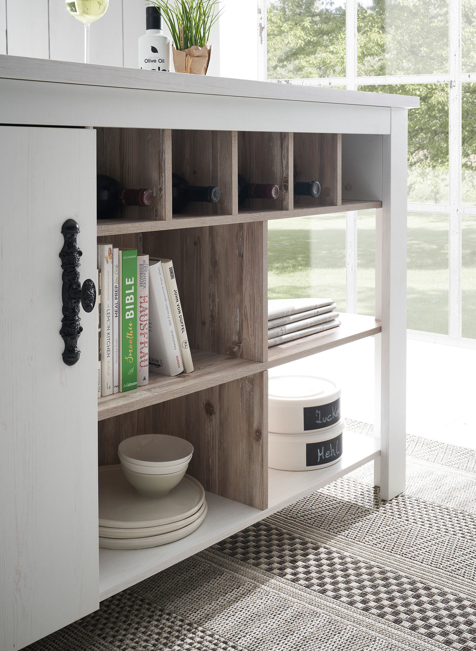 Kücheninsel Florenz weiß Pinie B/H/T: ca. 161x92x77 cm