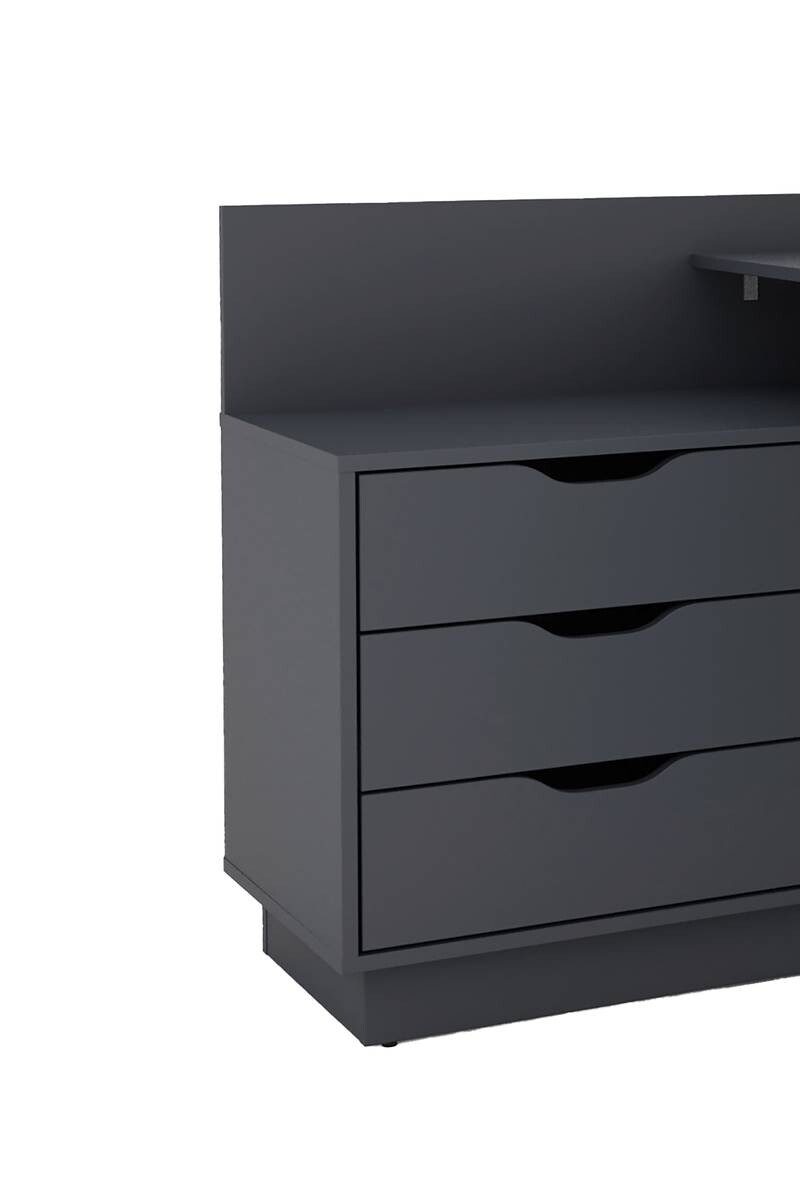 Eckschreibtisch BELFAST anthrazit B/H/T: ca. 129x83,5x105 cm