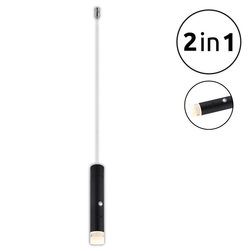 GLOBO LED-Hängeleuchte klar mattschwarz Metall Acryl H/D: ca. 120x3,8 cm 1.0 Brennstellen GLOBO LED-Hängeleuchte klar mattschwarz Metall Acryl H/D: ca. 120x3,8 cm 1.0 Brennstellen