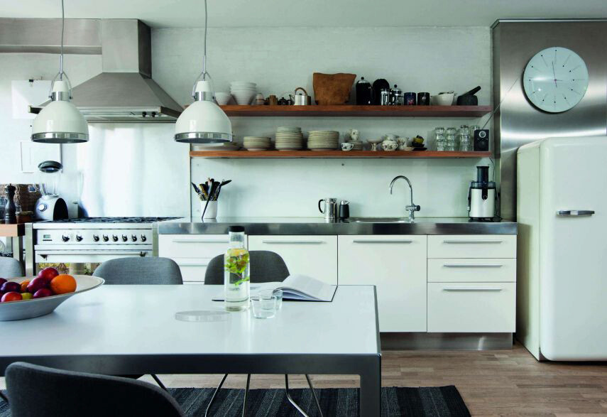 Näve Leuchten Deko-Pendelleuchte Cottage 6071123 weiß Chrom Metall H/D: ca. 135x22,8 cm E27 1 Brennstellen