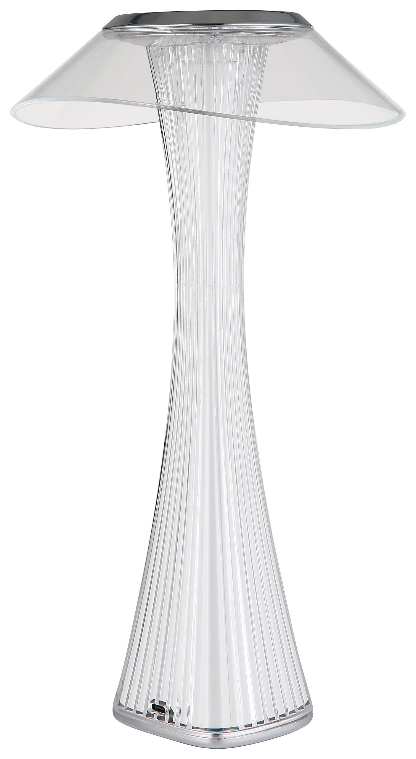 GLOBO Tischleuchte weiß klar Chrom Acryl Kunststoff H/D: ca. 27,4x15,1 cm 1 Brennstellen