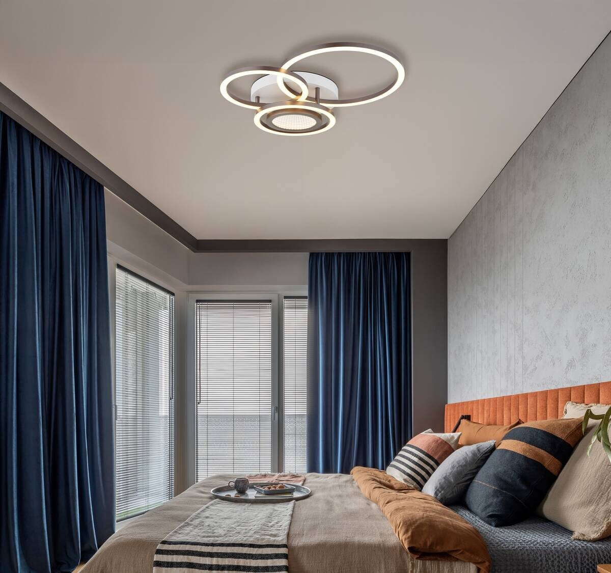 GLOBO Deckenleuchte weiß kaffee mattschwarz Kunststoff Metall B/H/L: ca. 39x10x49 cm 1 Brennstellen