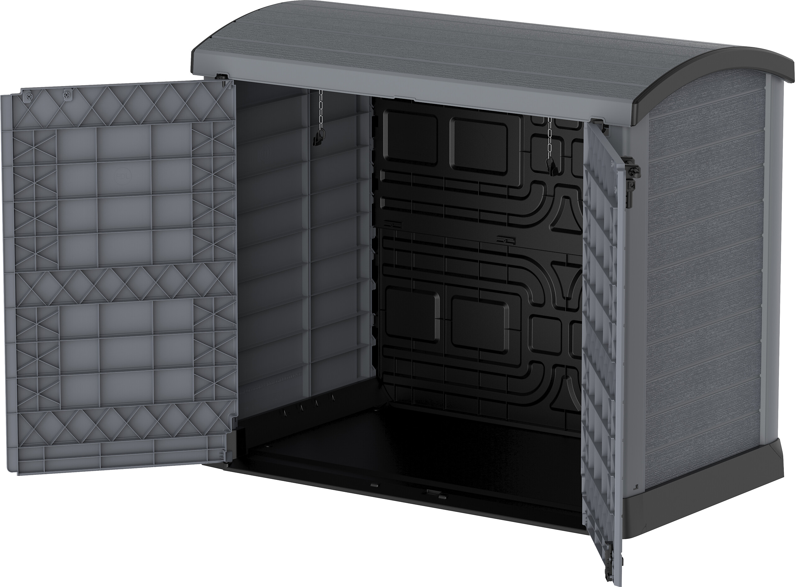 VCM Mülltonnenbox 2er StoreAway grau Kunststoff B/H/L: ca. 145x125x83 cm