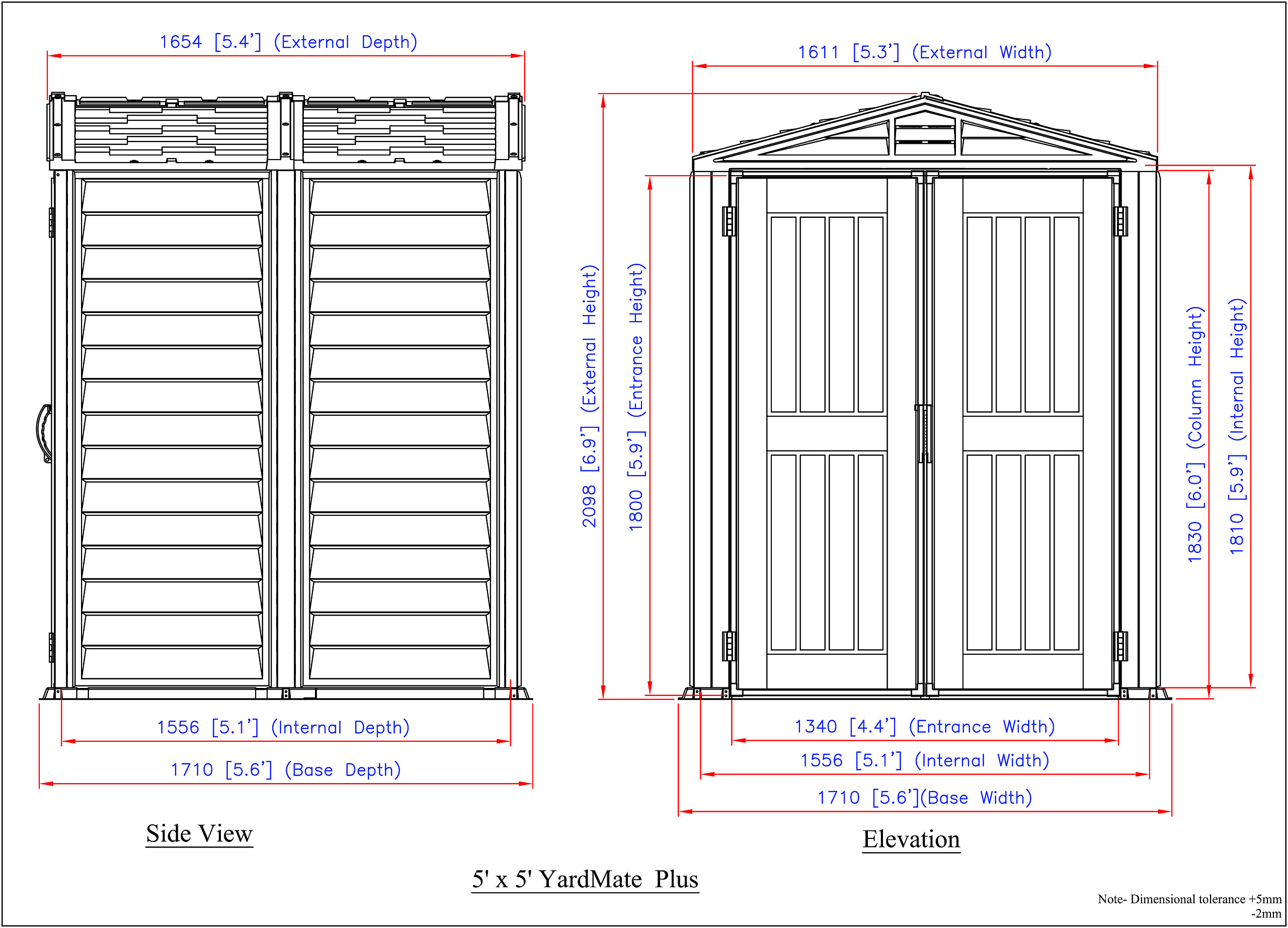 VCM Gerätehaus grau B/H/L: ca. 171x210x171 cm