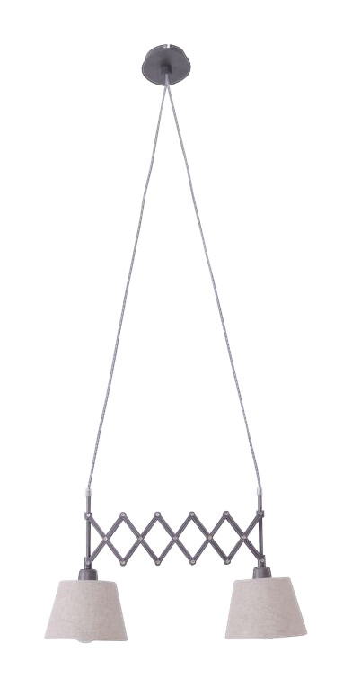 Näve Leuchten Scherenpendelleuchte NV6131927 braun natur Kunststoff Metall H/D: ca. 135x70 cm E27 2 Brennstellen