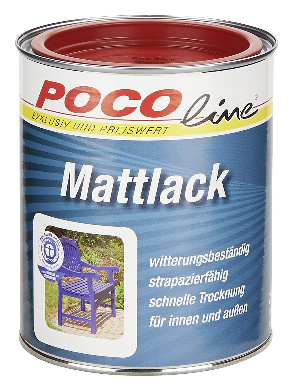 POCOline Acyl Buntlack feuerrot seidenmatt ca. 0,75 l