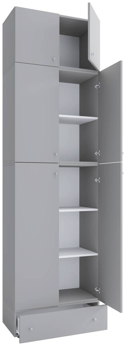 Schuhschrank Lona grau weiß B/H/T: ca. 70x240x39 cm