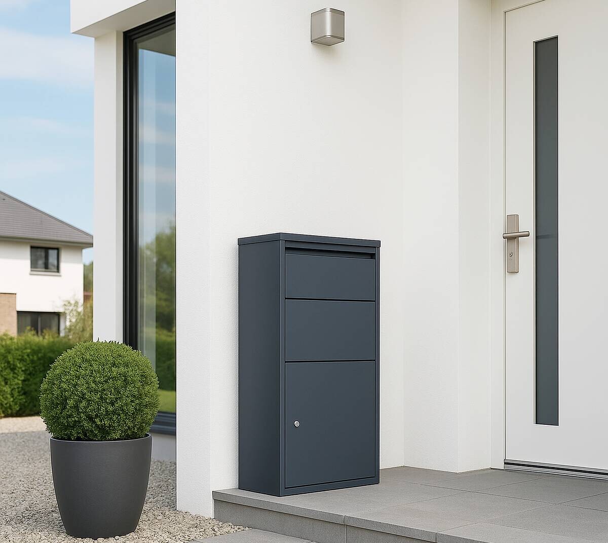 Westmann Briefkasten mit Paketbox Pollux anthrazit B/H/L: ca. 22x82x44 cm