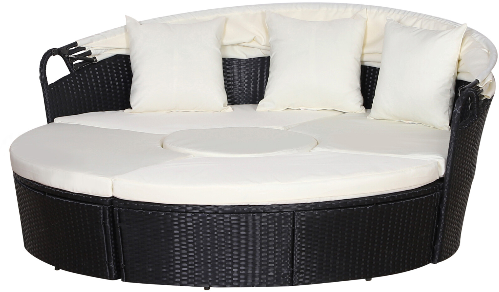 Outsunny Sonneninsel schwarz Polyrattan B/H/T: ca. 175x147x180 cm