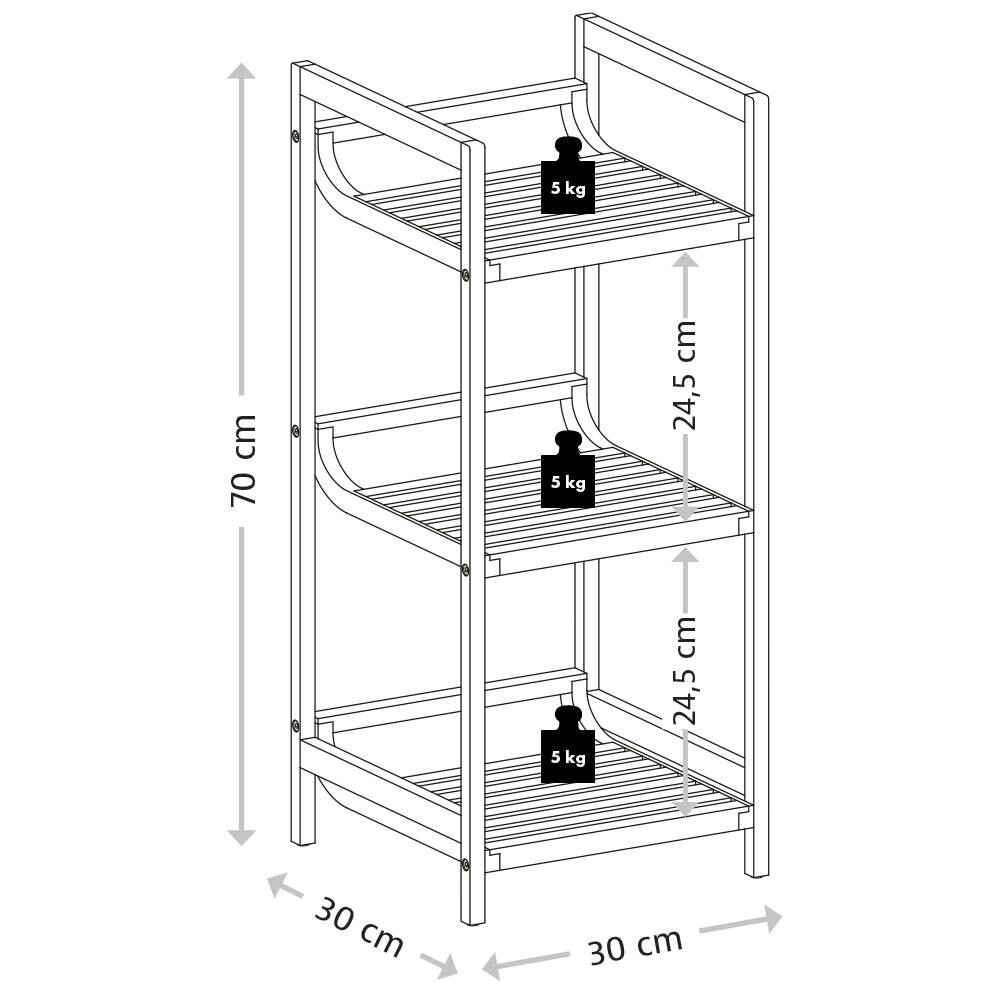 Regal braun Bambus B/H/L: ca. 31,5x7,5x71,5 cm