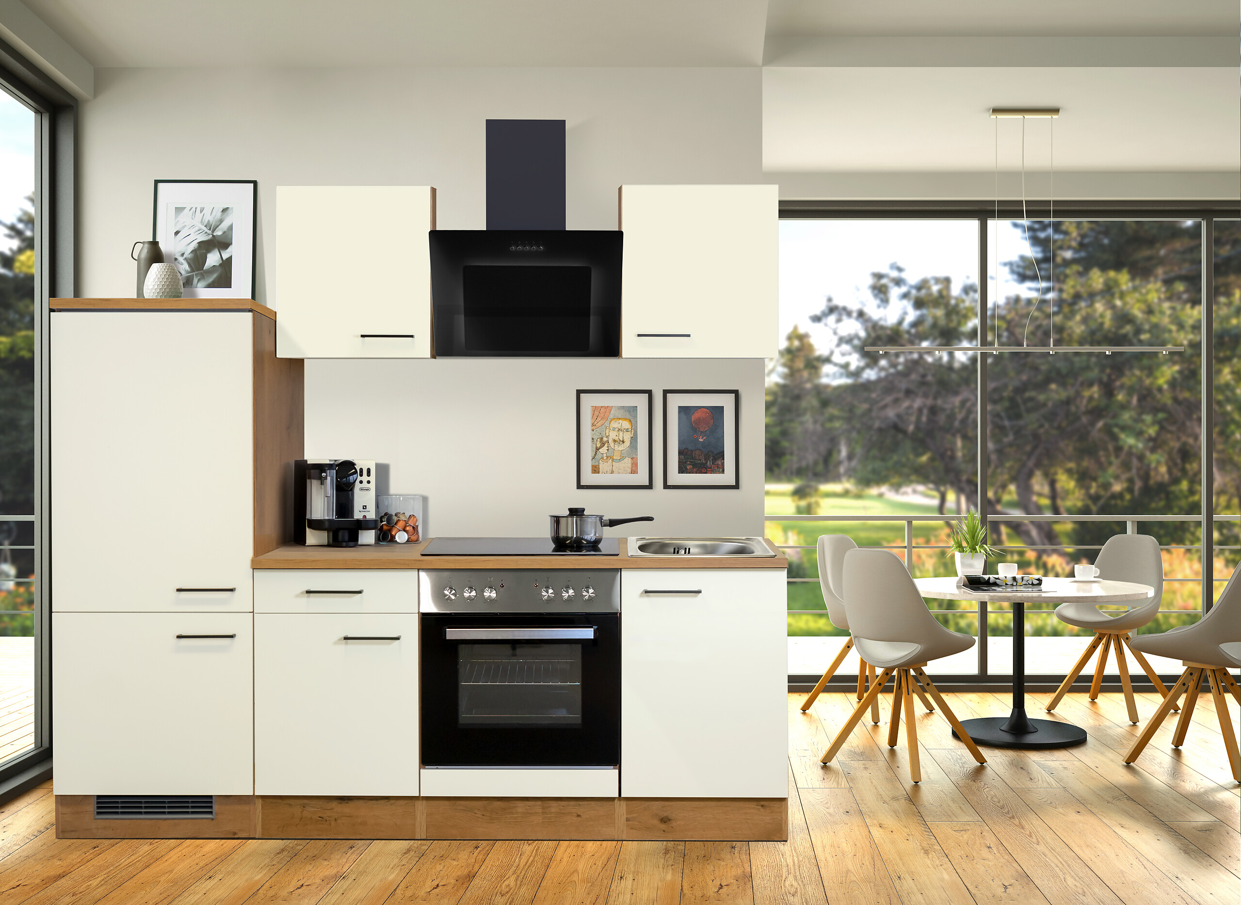 Küchenblock Avila Magnolie matt B/H/T: ca. 220x200x60 cm