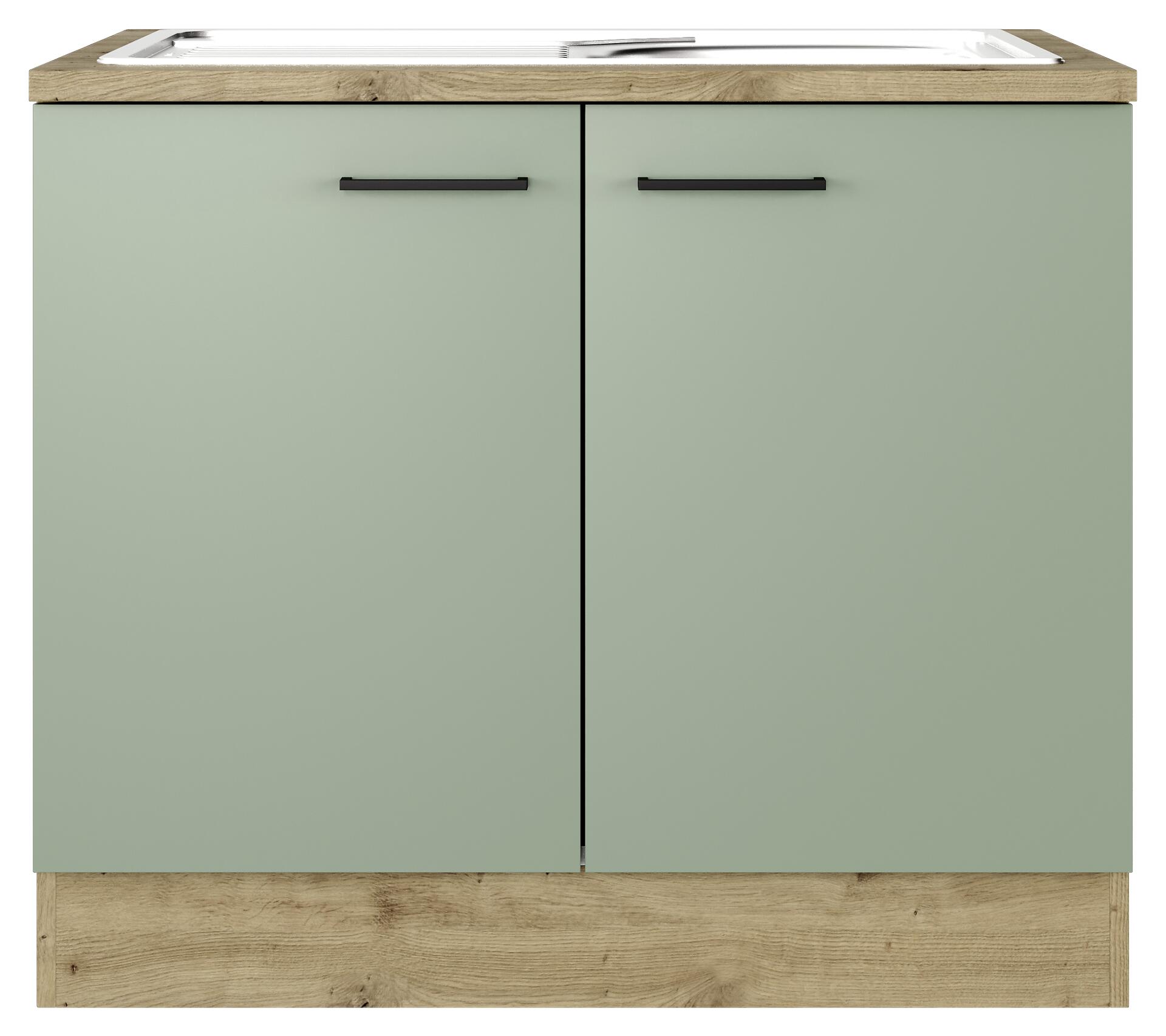 Spülenschrank Cara grün B/H/T: ca. 100x85x60 cm