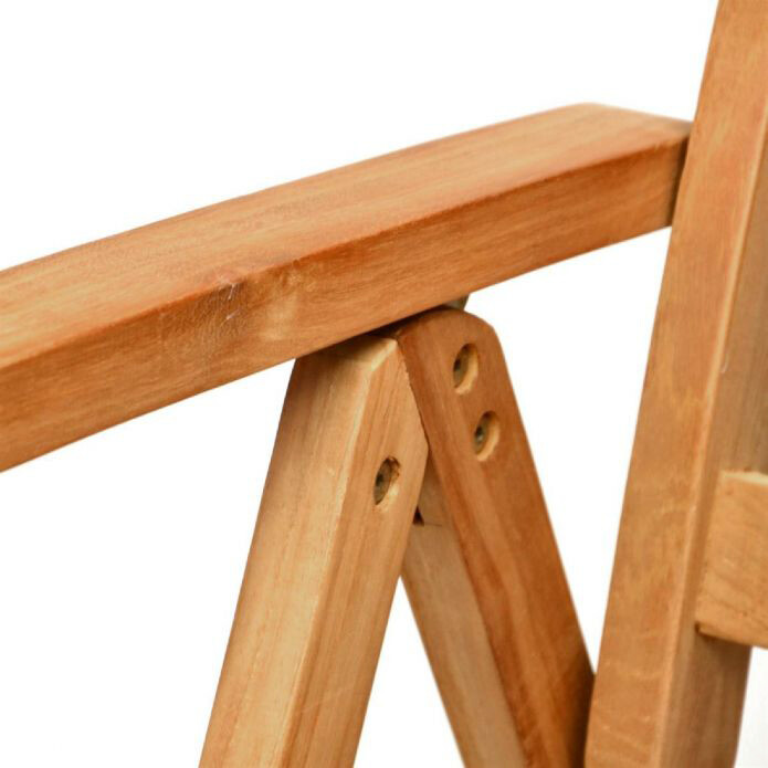 VCM Gartenstuhl 2er Set braun Teakholz B/H/T: ca. 56x110x75 cm