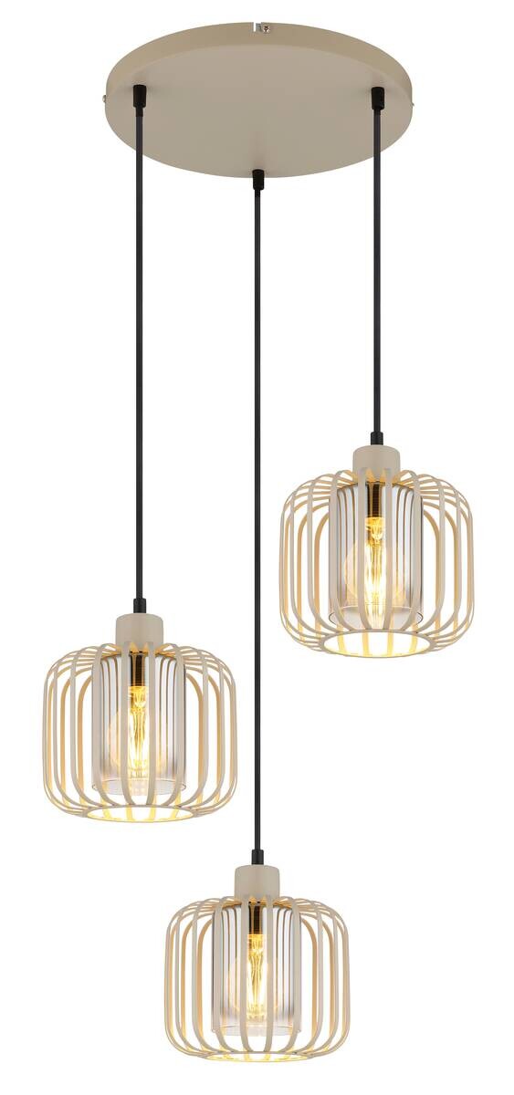 GLOBO Pendelleuchte Metall H/D: ca. 120x44 cm E27 3 Brennstellen