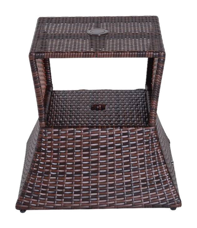 Outsunny Gartentisch braun Metall B/H/L: ca. 54x55x54 cm