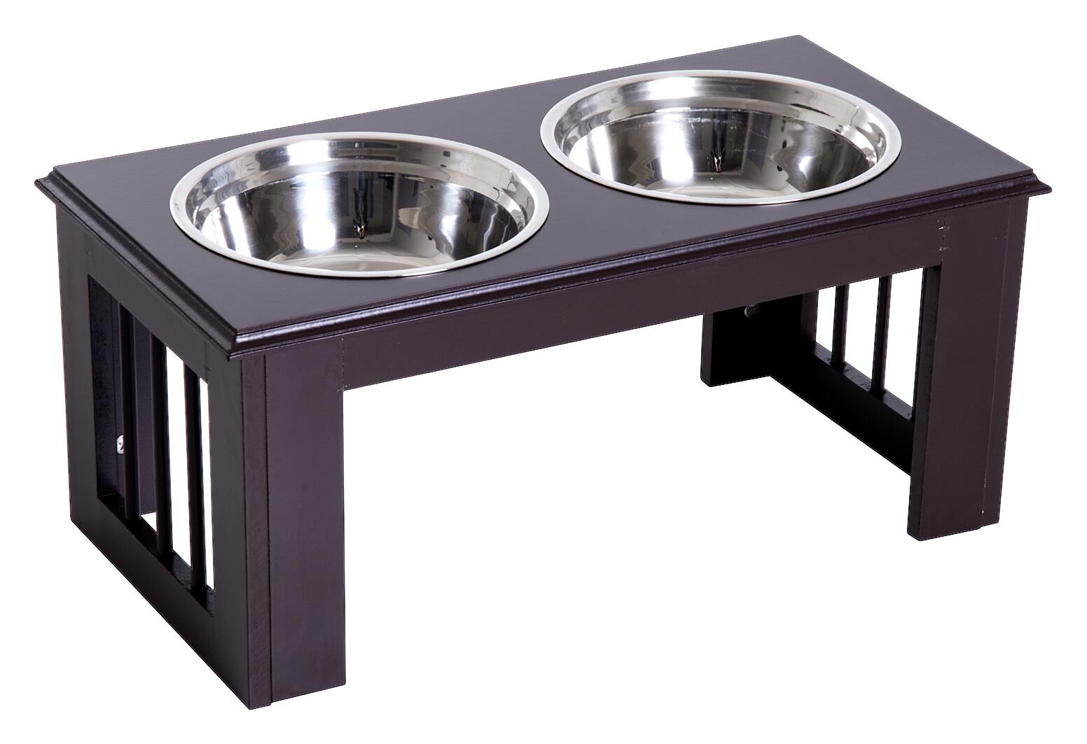 PawHut Futternapf braun Edelstahl B/H/L: ca. 31x25x58 cm