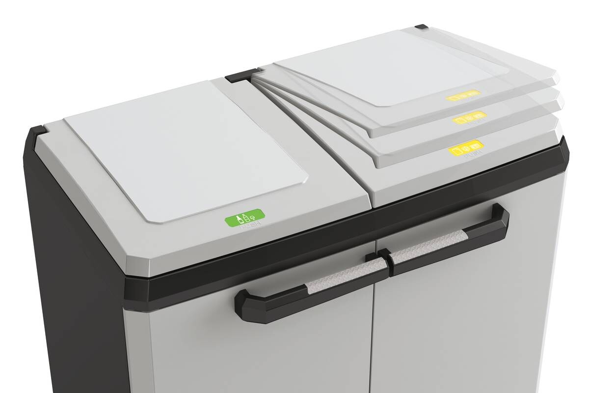 Keter Recyclingschrank Split Basic grau Kunststoff B/H/T: ca. 68x85x39 cm