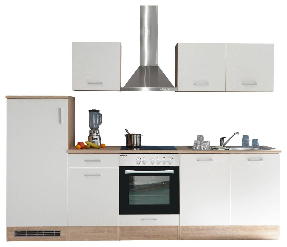 Respekta Küchenblock Economy weiß matt B/H/T: ca. 270x200x60 cm