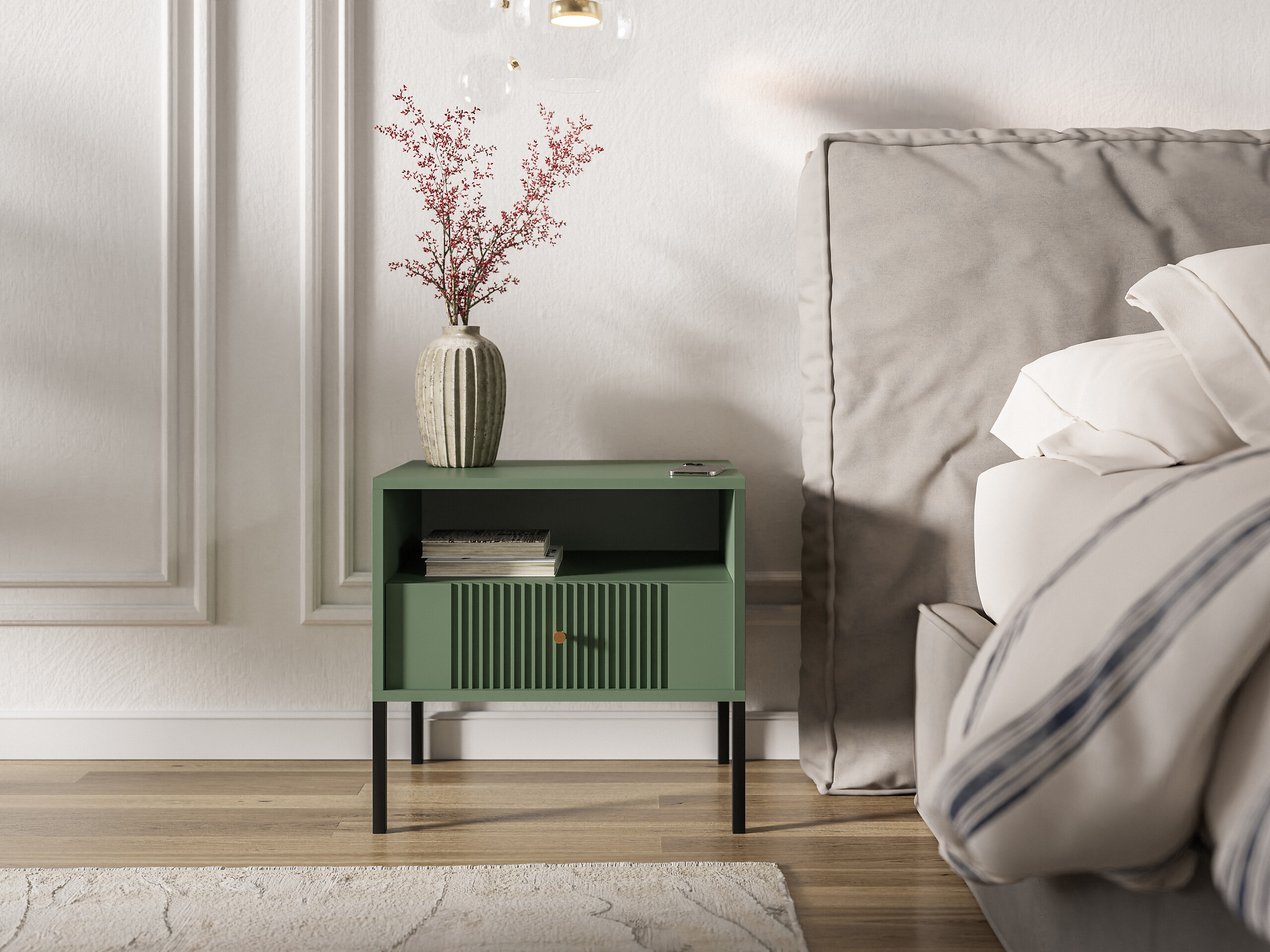 Nachtkonsole ISEO grün B/H/T: ca. 54x50,5x39 cm Nachtkonsole ISEO grün B/H/T: ca. 54x50,5x39 cm