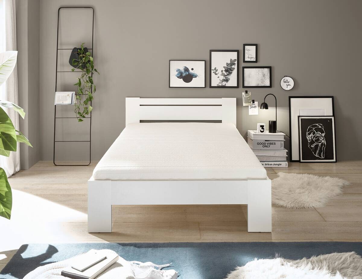 Futonbett Cannes weiß Liegefläche B/L: ca. 120x200 cm