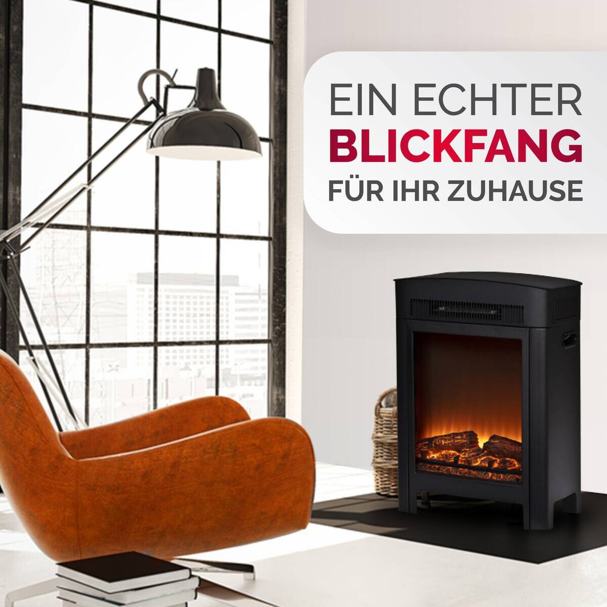 alpina Elektrokamin schwarz Metall B/H/T: ca. 59x41x26 cm ca. 1800 W