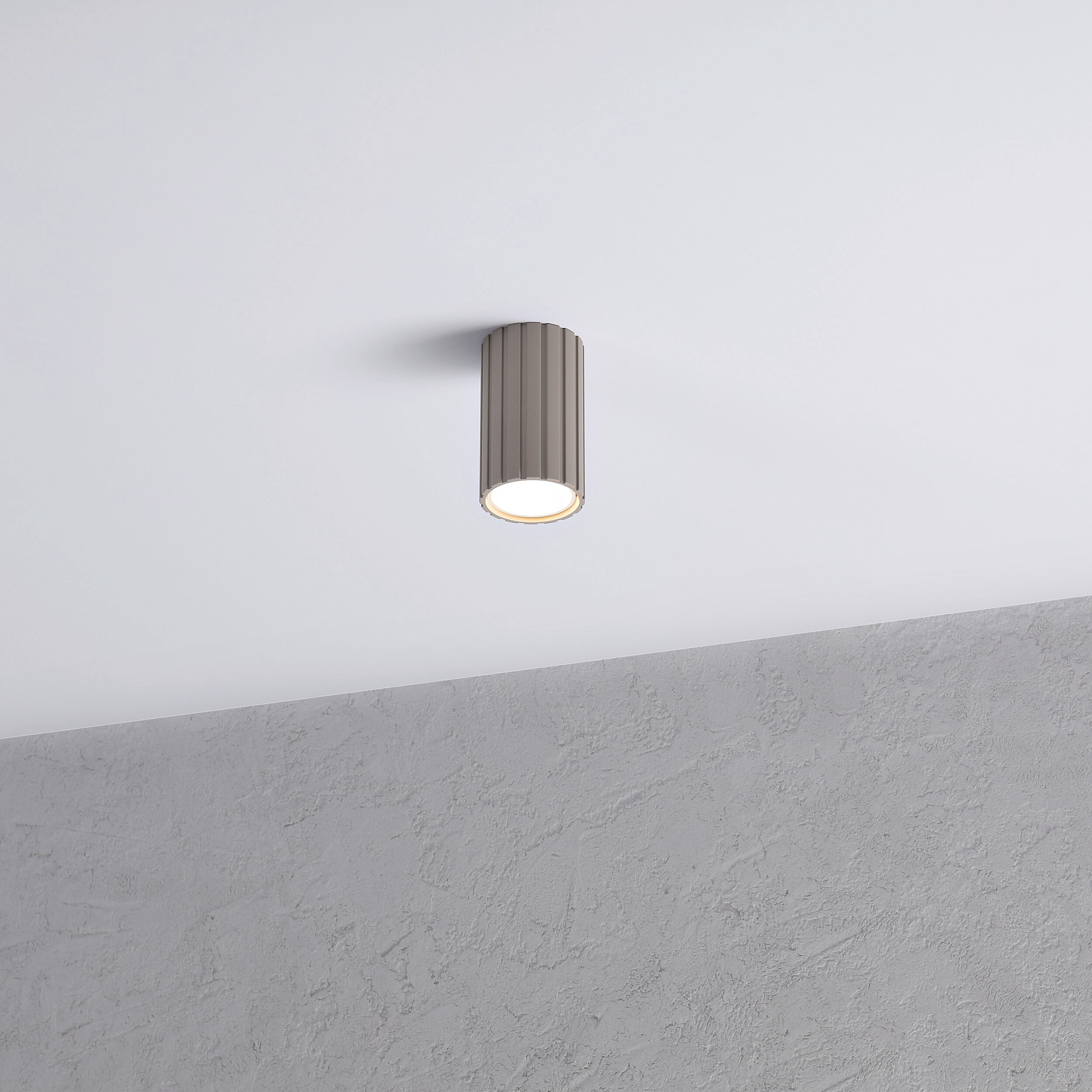 Lamkur Strahler Prisma beige Stahl B/H/L: ca. 6,5x10x6,5 cm 1 Brennstellen