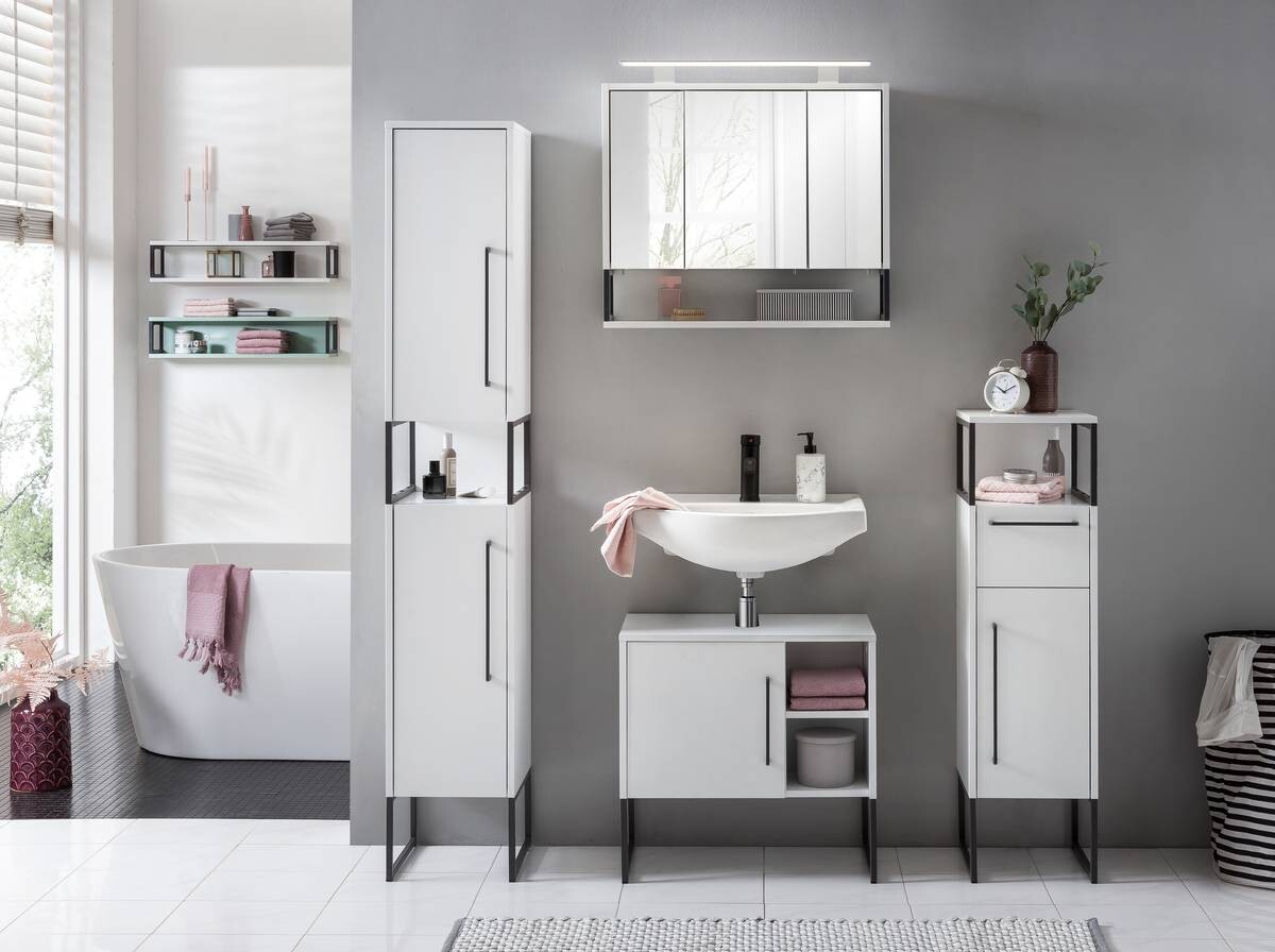 Hochschrank Limone weiß B/H/T: ca. 30,4x183,4x33,1 cm