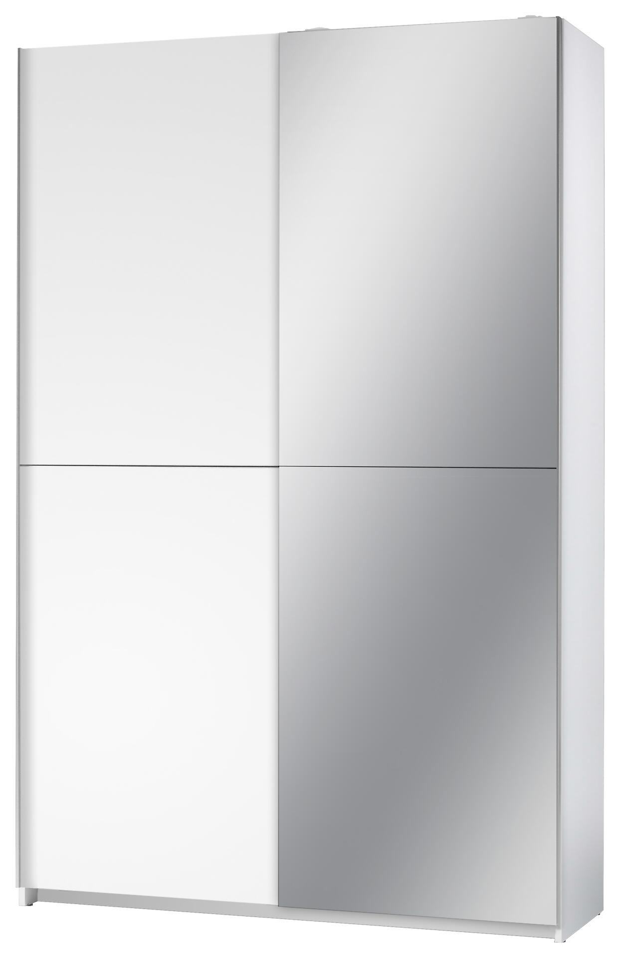 Schwebetürenschrank Fast weiß B/H/T: ca. 125x196x38 cm