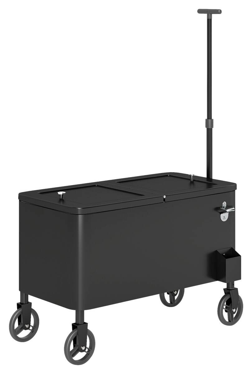 Outsunny Kühlwagen schwarz Stahl B/H/L: ca. 46x120x87 cm