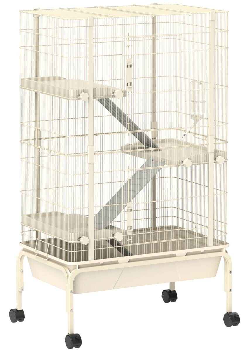 PawHut Kleintierkäfig beige Stahl B/H/L: ca. 44x120x69 cm