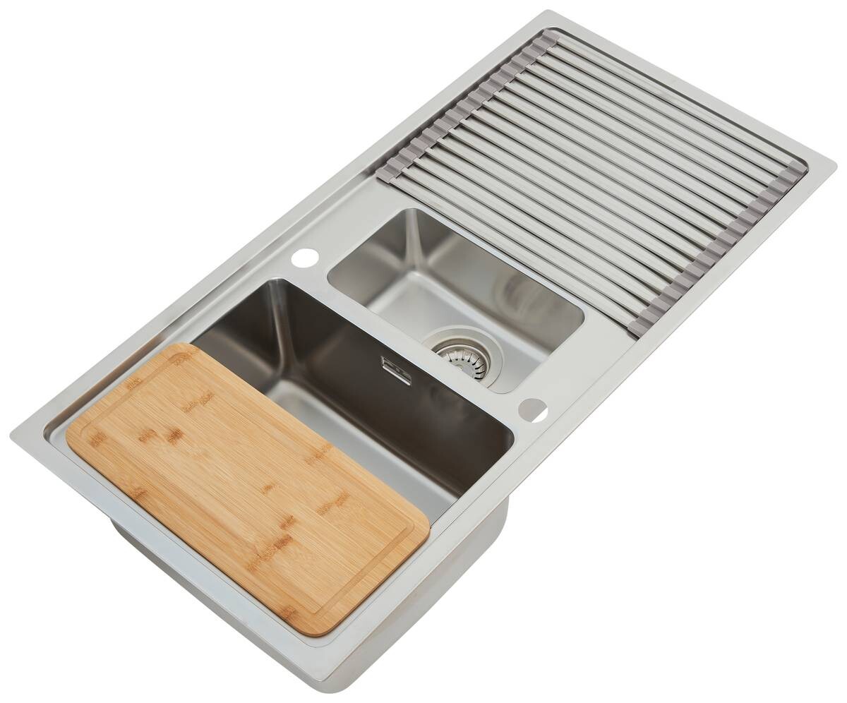 Respekta Einbauspüle Chicago 100 x 50 Edelstahl B/H/T: ca. 100x19x50 cm