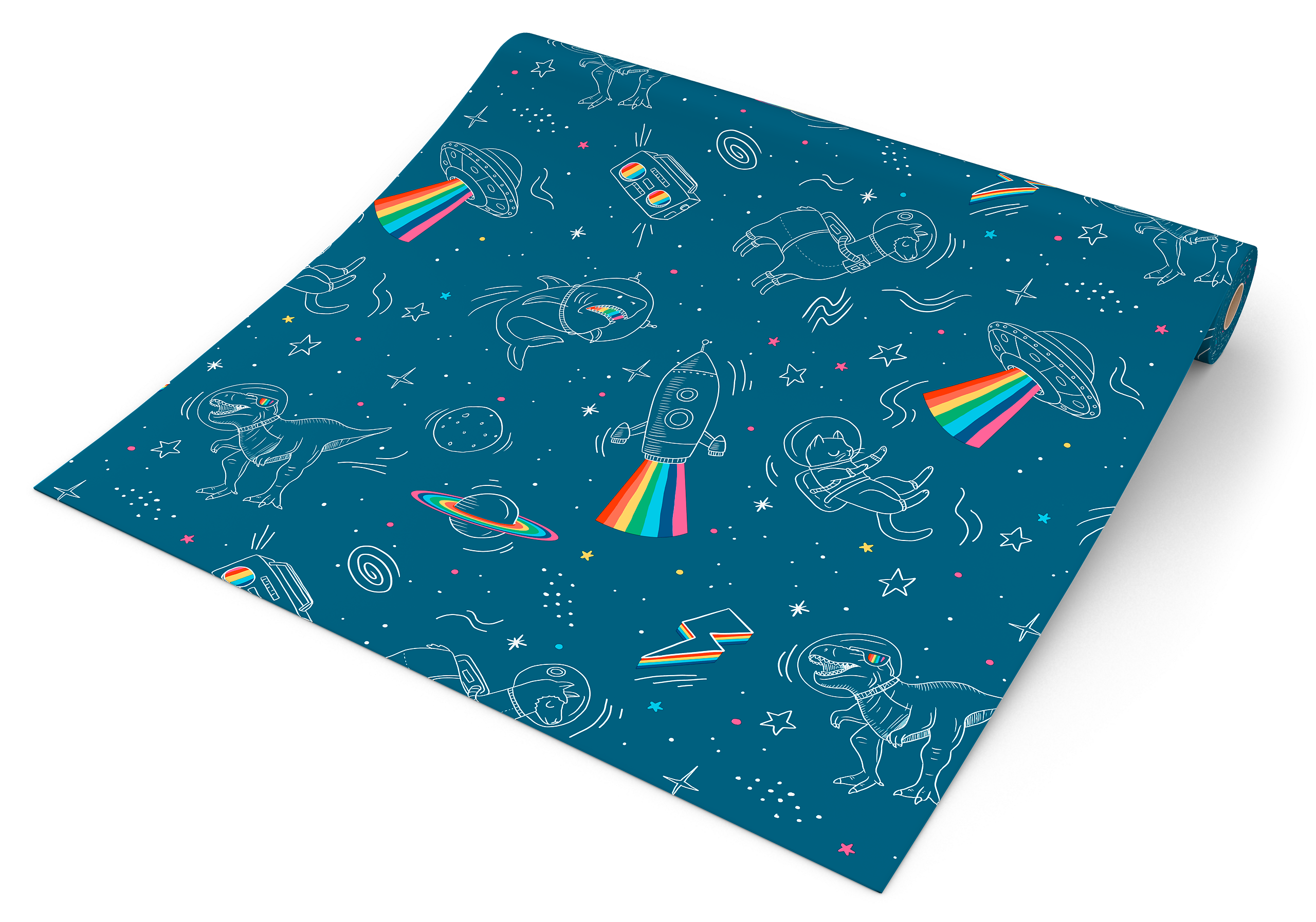 UGEPA Vliestapete Weltall blau B/L: ca. 53x1005 cm